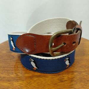 Leather Man Puffin Leather Canvas Belt